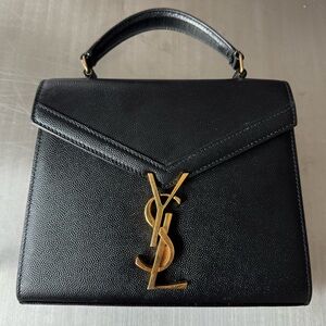 Saint Laurent Cassandra Monogramme Top Handle Mini Bag in Black